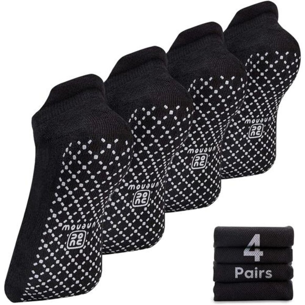 Unisex Non Slip Grip Socks with Cushion for Yoga Pilates Barre Home & Hospital